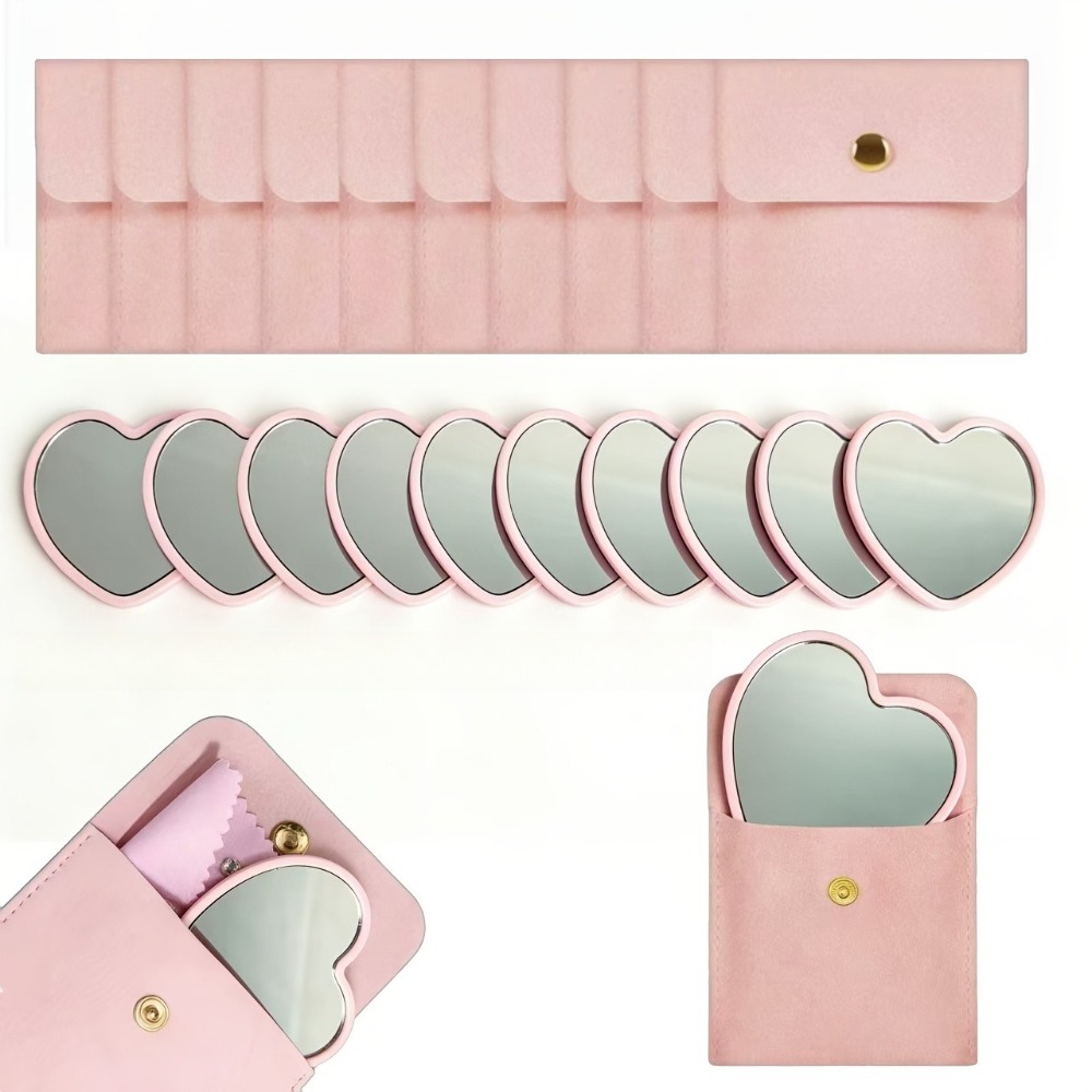 Travel Accessories Pink - 10/20/30 مجموعة من مرايا المكياج الزجاجية