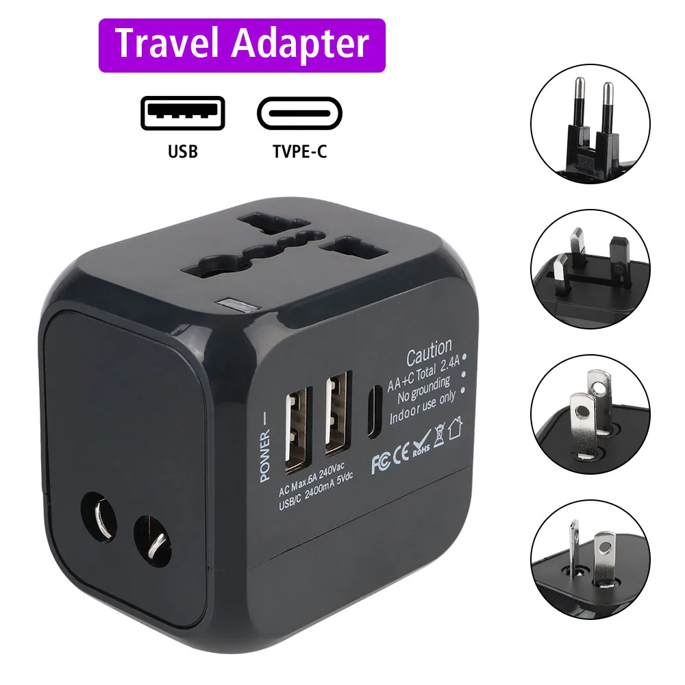 Travel Accessories Uk - شاحن سفر عالمي متعدد المنافذ -