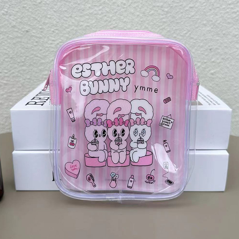 Travel Accessories Pink - حقيبة مكياج شفافة بتصميم أرنب إستر