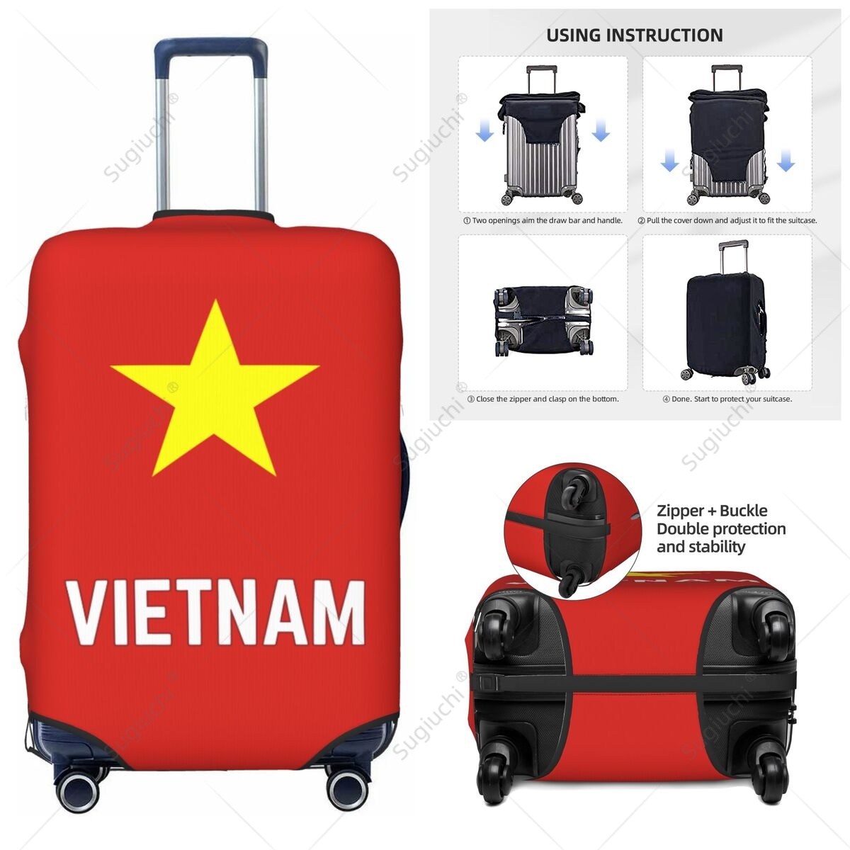 Travel Accessories Vietnam - علم فيتنام غطاء الأمتعة حقيبة مرونة