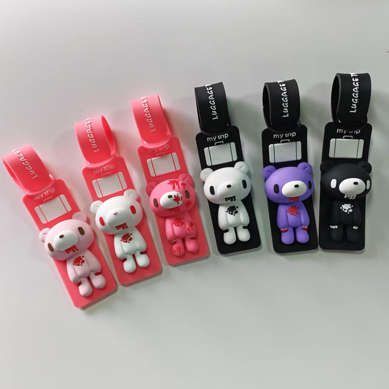 Travel Accessories Luggage Straps - علامة أمتعة سيليكون بتصميم دب كرتوني