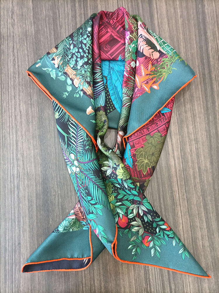 Travel Hair Accessories - وشاح حريري 90 سم للنساء، مناديل