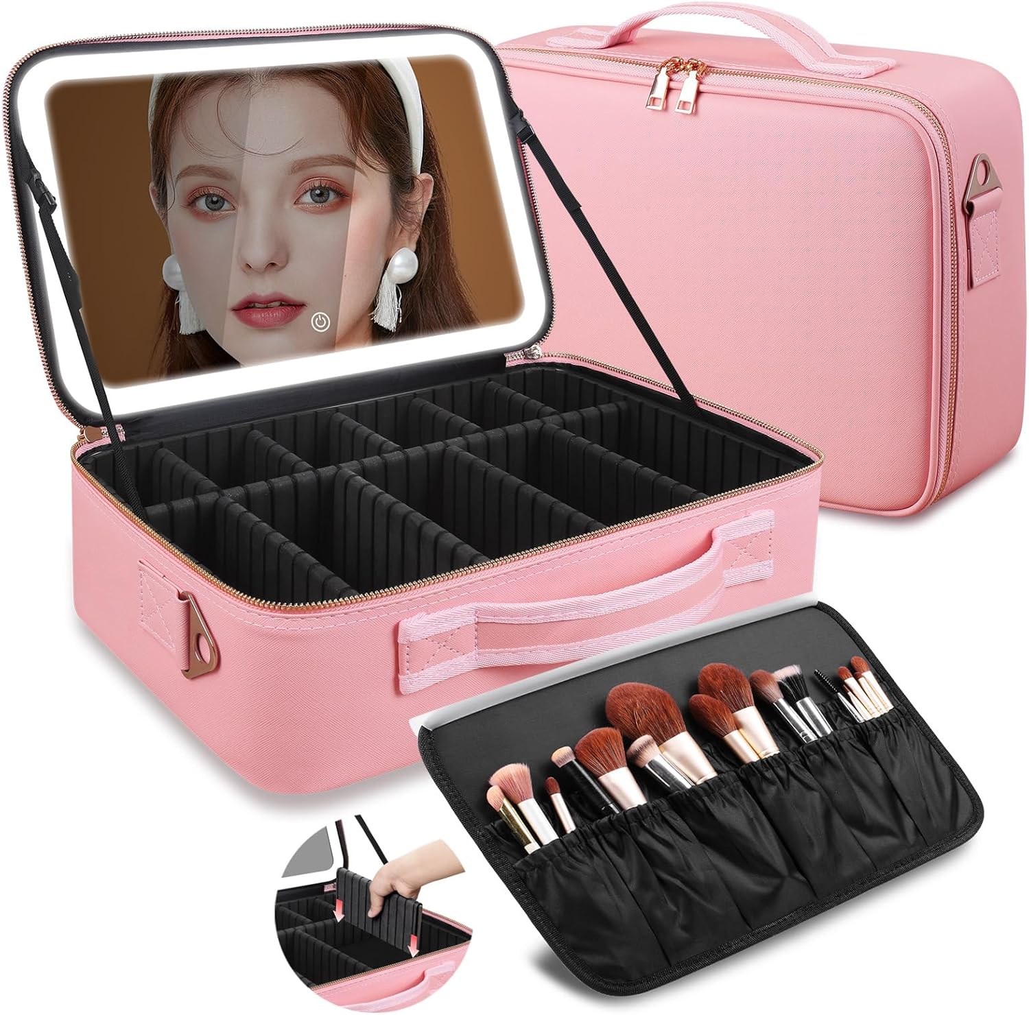 Travel Accessories Toiletries - حقيبة مكياج كبيرة السعة 15''×11'' مع
