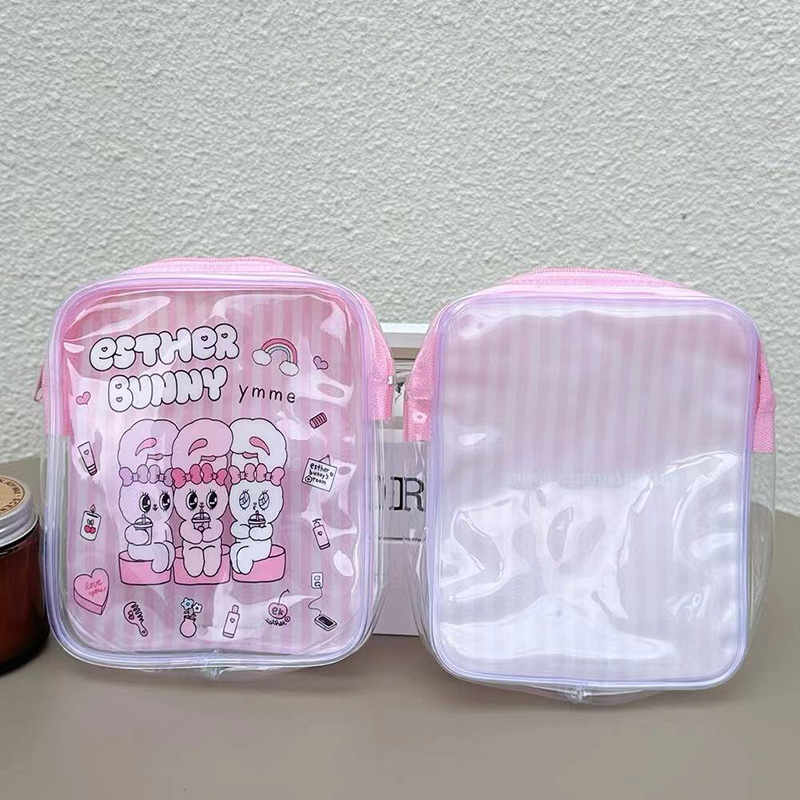 حقيبة مكياج شفافة بتصميم أرنب  - مراجعة Travel Accessories Pink وسعره