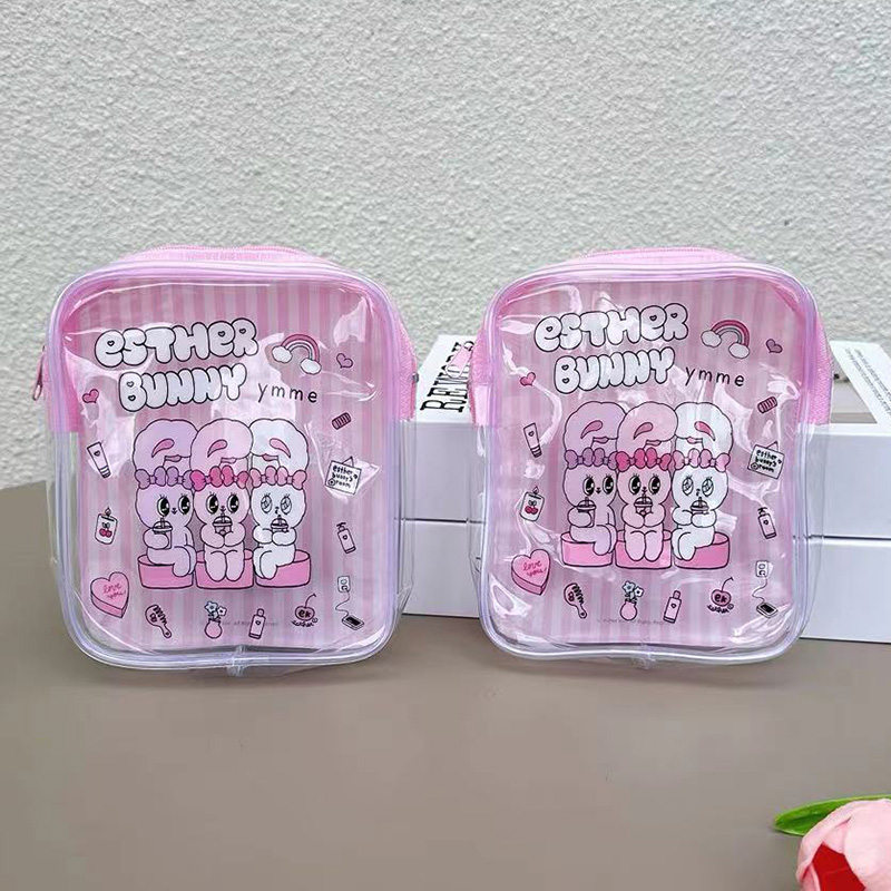 حقيبة مكياج شفافة بتصميم أرنب  - مراجعة Travel Accessories Pink وسعره