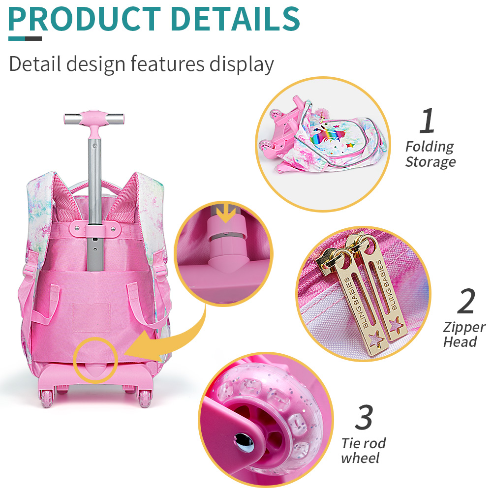 3 قطع حقيبة سفر للأطفال، حقيبة - مراجعة Travel Accessories Pink وسعره