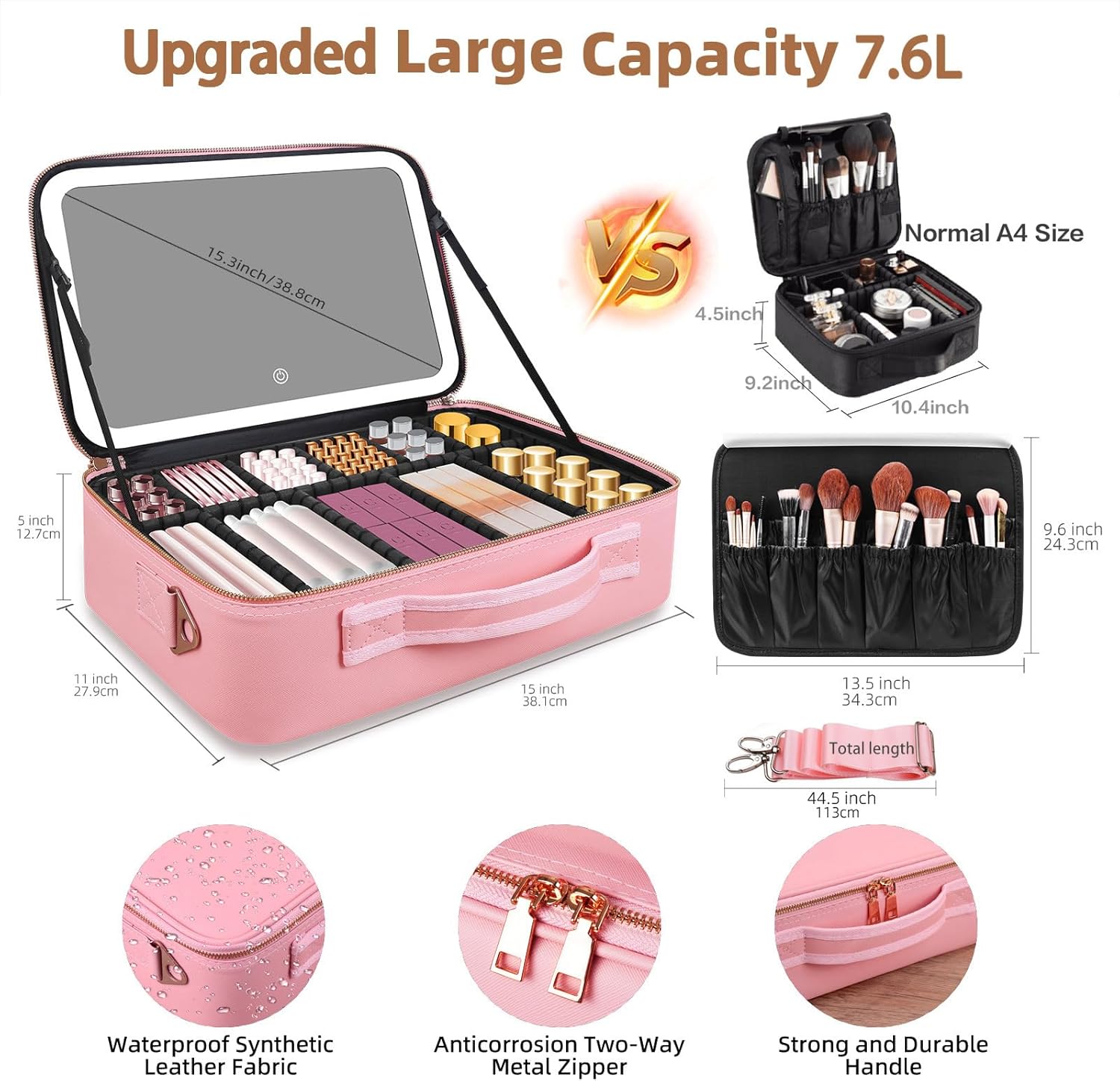 حقيبة مكياج كبيرة السعة 15''×1 - مراجعة Travel Accessories Toiletries وسعره